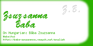 zsuzsanna baba business card